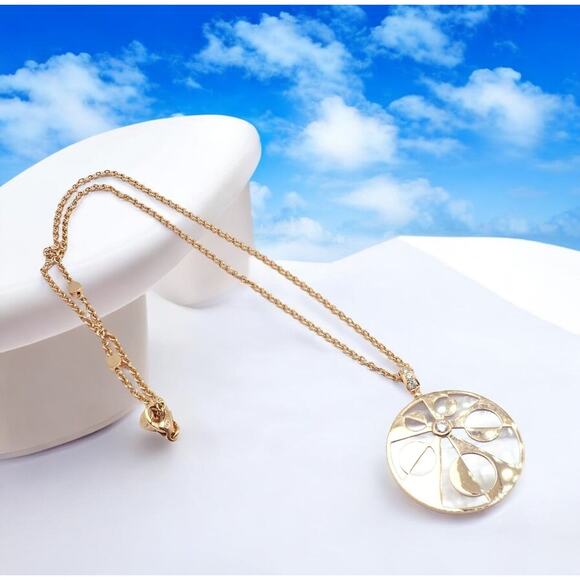 Rare! Bvlgari Bulgari Intarsio 18k Rose Gold Diamond Mother of Pearl Necklace - Picture 2 of 14